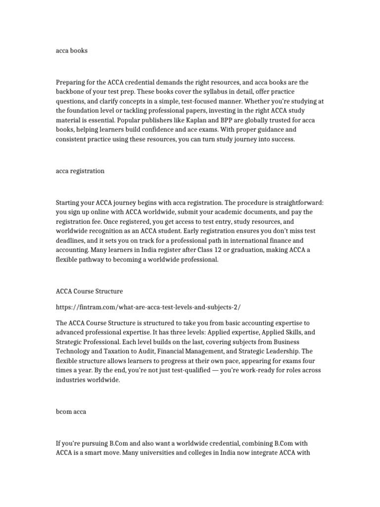 Essential ACCA Study Resources Guide | PDF | Certified Public ...