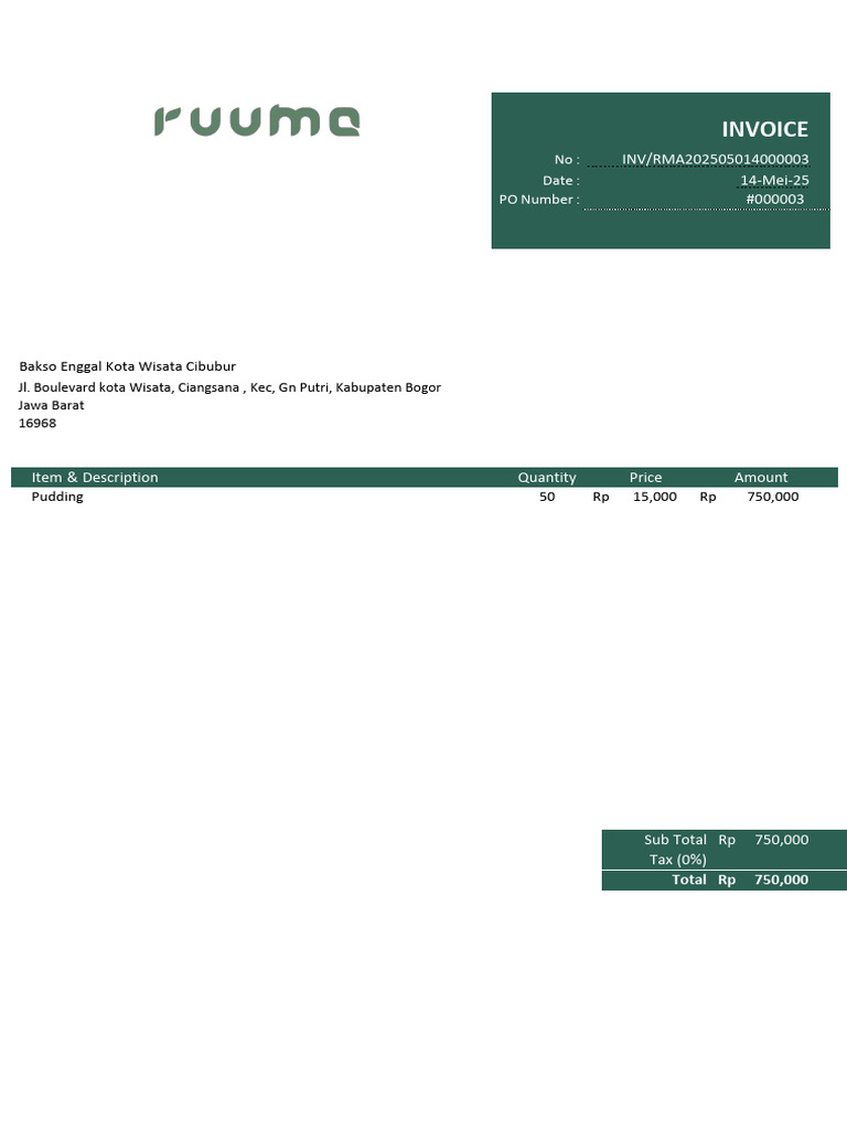 Invoice Pudding Bakso Enggal Kota Wisata Cibubur 03 | PDF