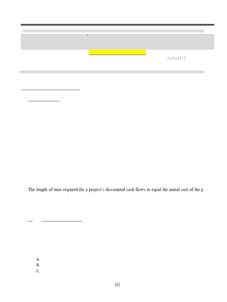 Project Analysis and Evaluation Assignment | PDF | Net Present Value ...
