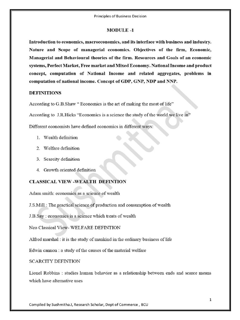 PBD Full Notes | PDF | Production Function | Labour Economics