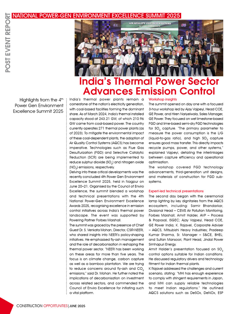 Power-Gen Summit 2025 Highlights | PDF | Power Station