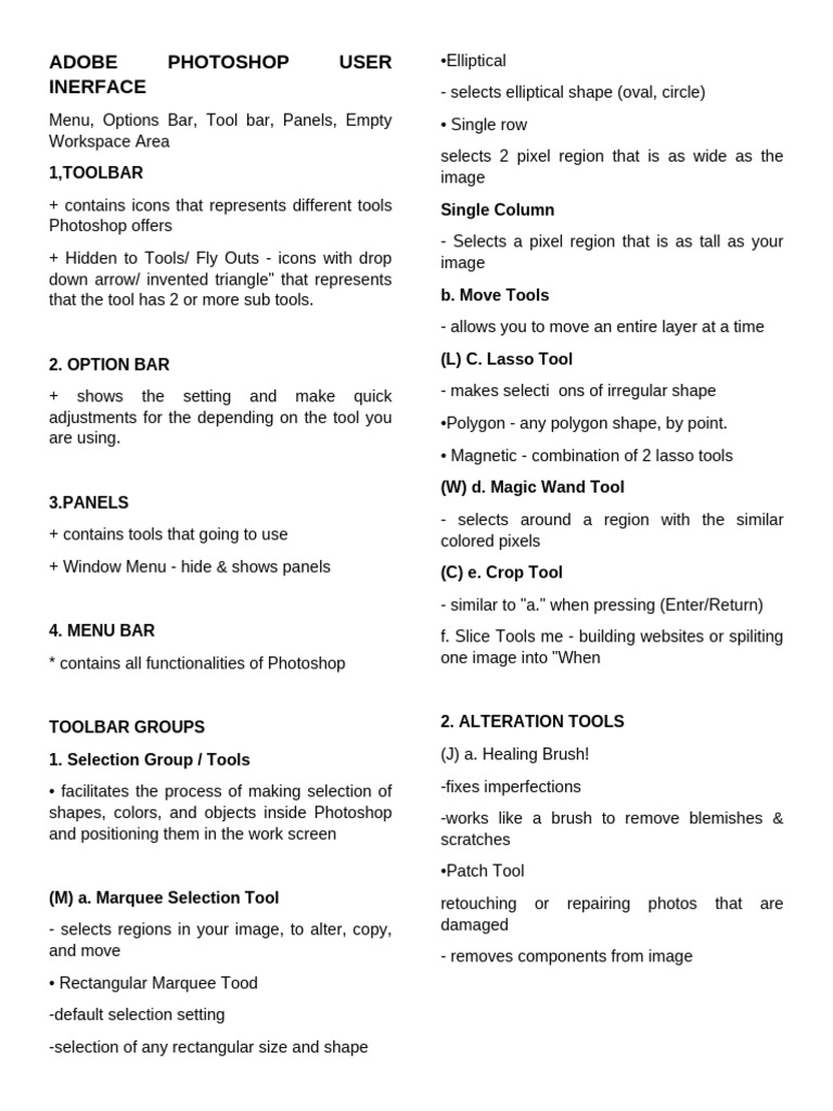 Photoshop User Interface Overview | PDF | Adobe Photoshop | Image Editing