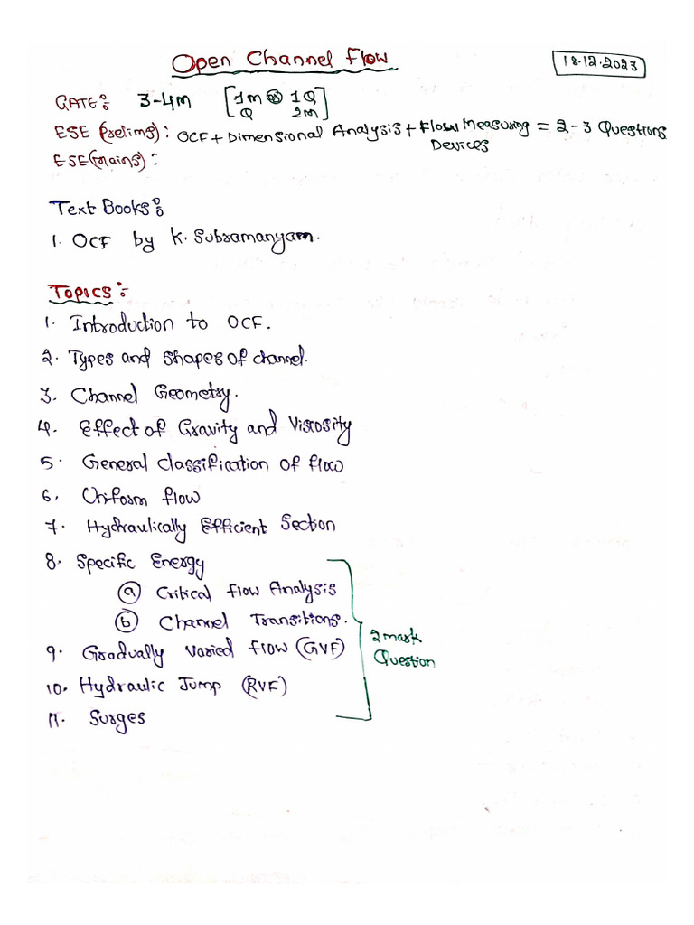 OCF & Dimensional Analysis - ESE Written Notes | PDF