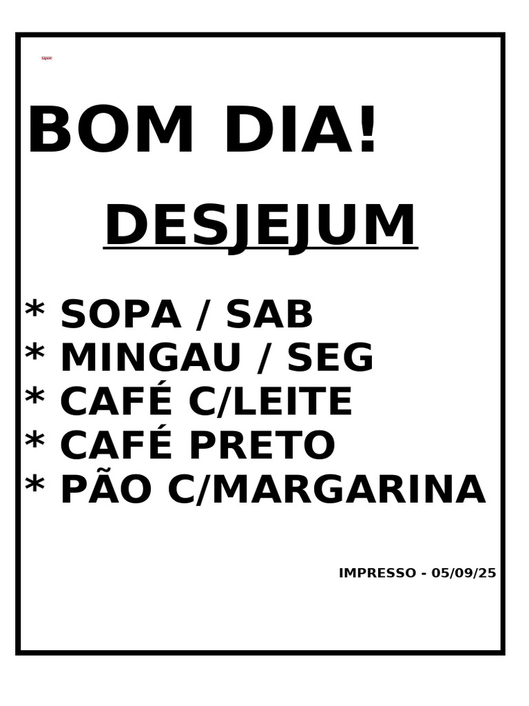 Display-Desjejum I Sexta | PDF