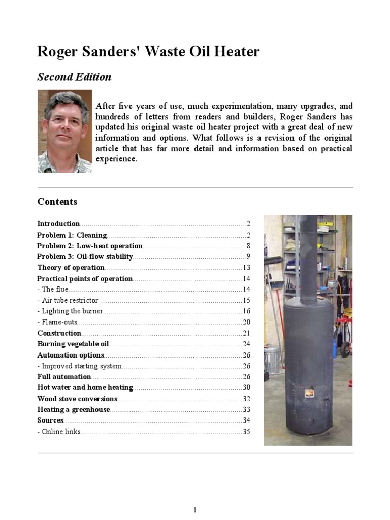 Roger Sanders' Waste Oil Heater | PDF | Smoke | Combustion