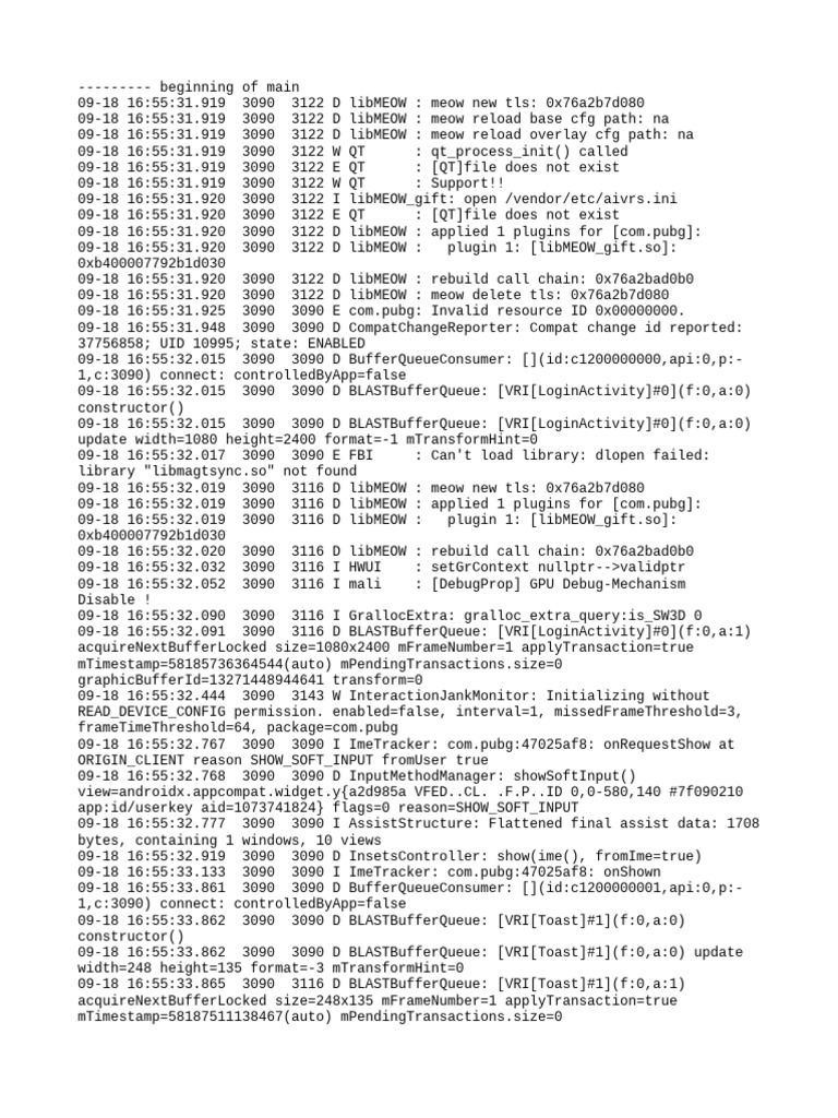 Com - Pubg Logcat | PDF | Computer Programming | Software Engineering