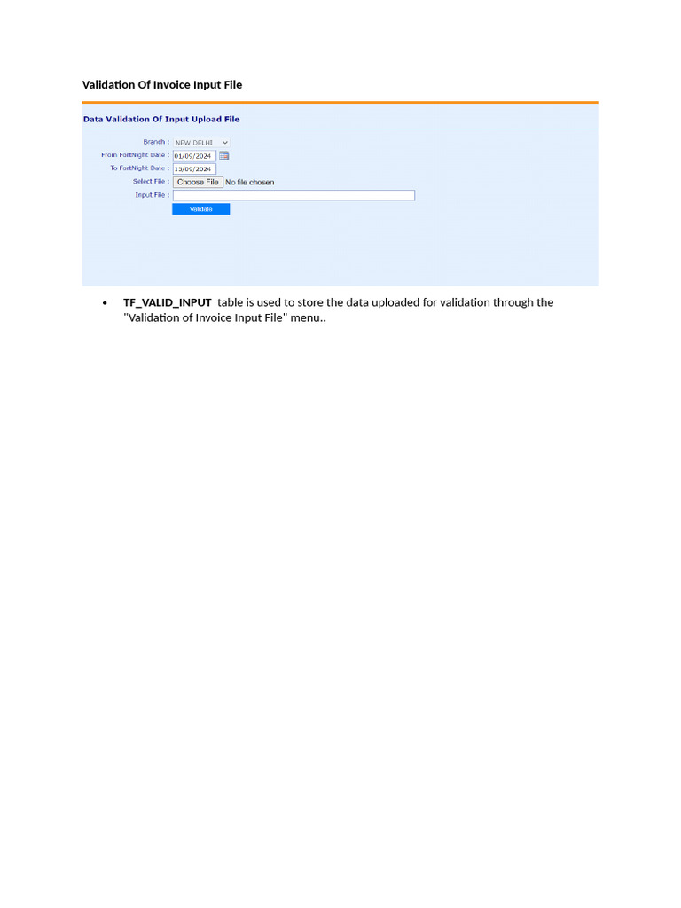 Validation of Invoice Input File | PDF