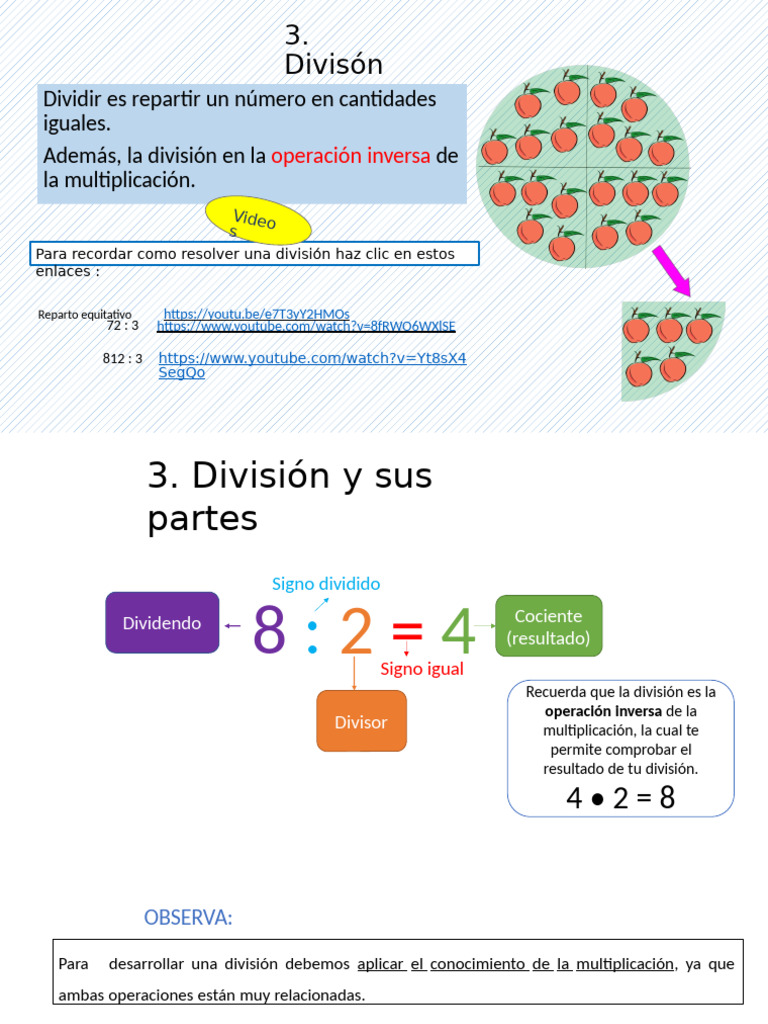 Conceptos Básicos de División Matemática | PDF | División (Matemáticas ...