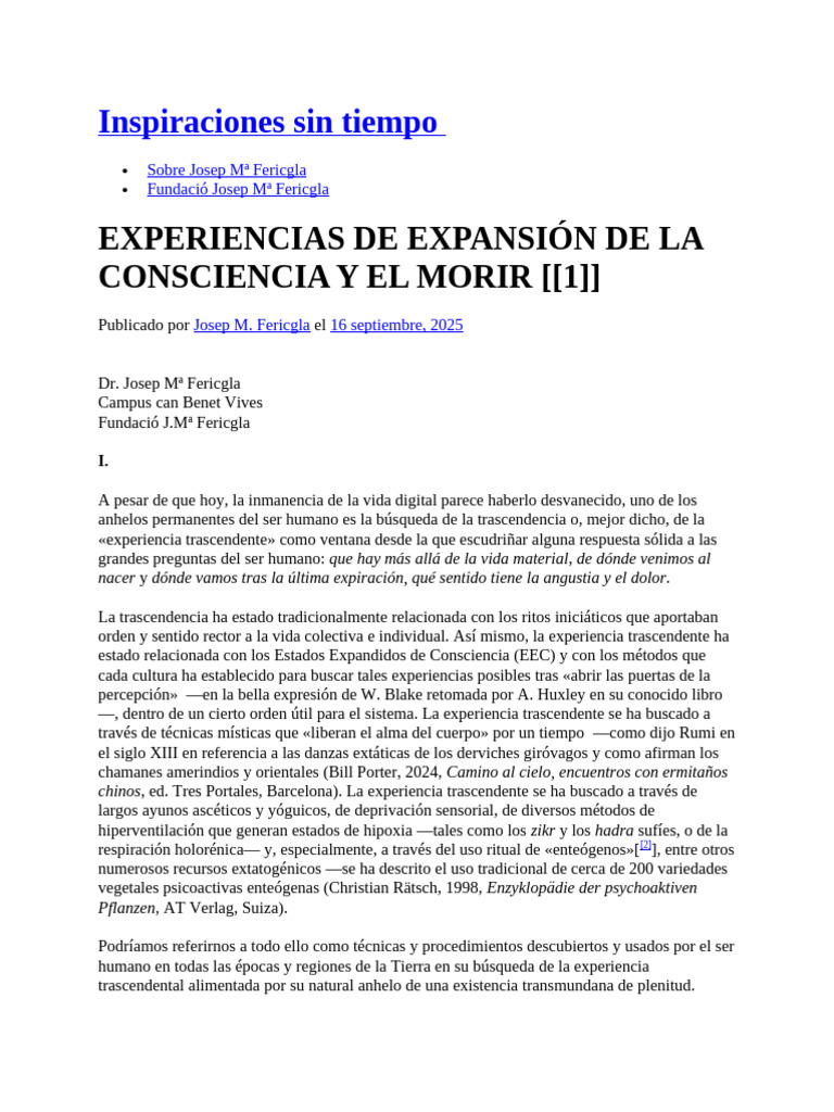 Experiencias de Expansión de La Consciencia y El Morir | PDF | Enteógeno