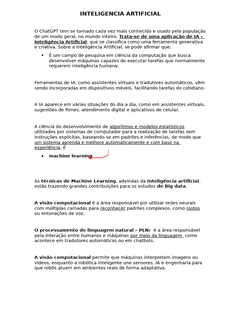 Inteligência Artificial e Machine Learning | PDF | Inteligência ...