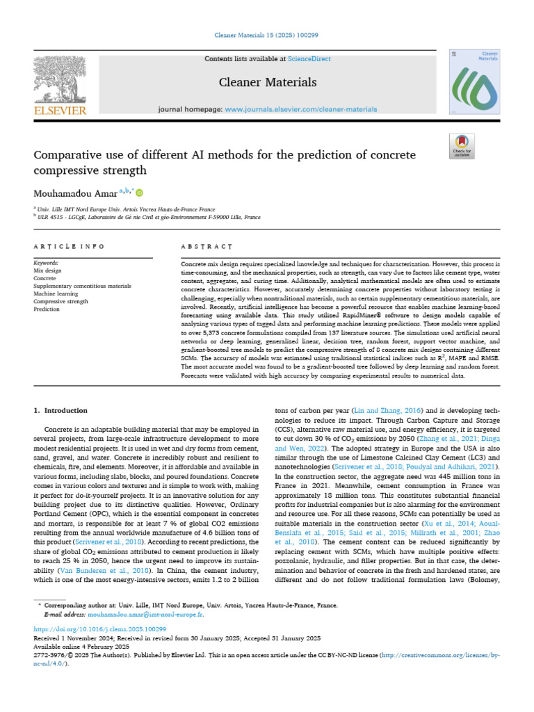 AI Methods for Predicting Concrete Strength | PDF | Machine Learning ...
