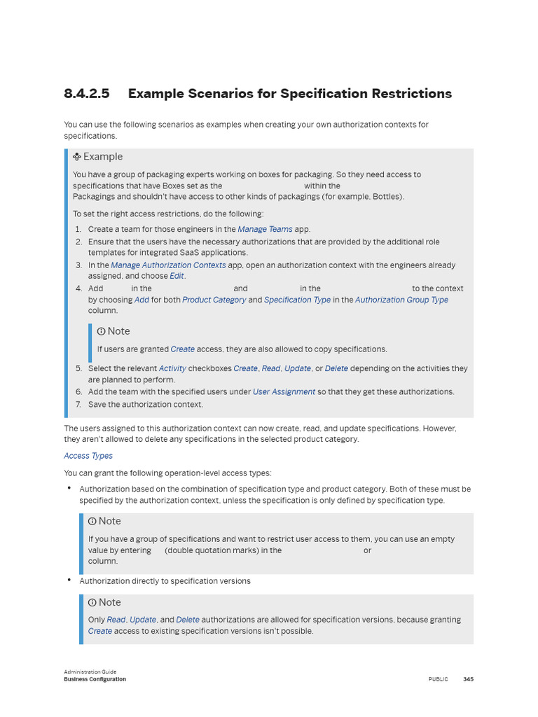 Specification Access Control Scenarios | PDF | Specification (Technical ...
