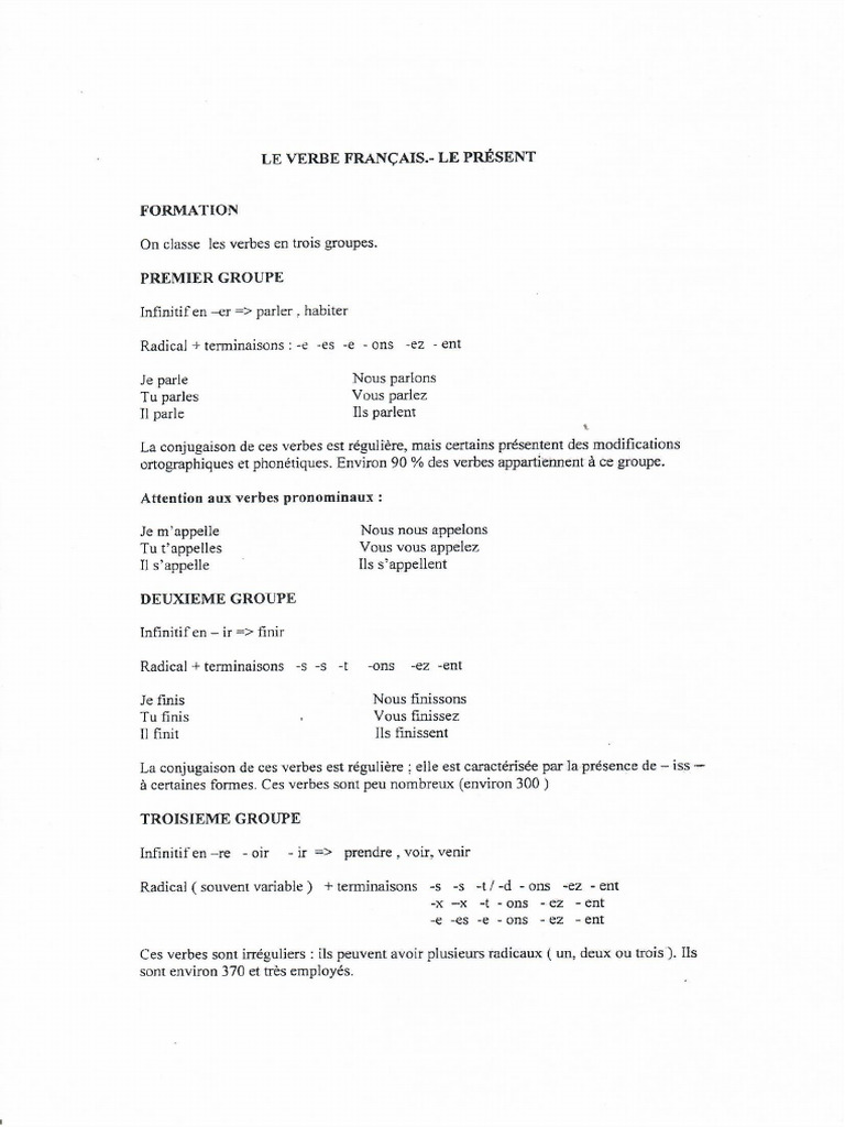 Présent de Lindicatif | PDF