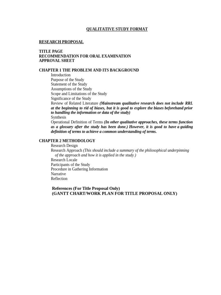 Qualitative Research Proposal Format | PDF | Qualitative Research ...