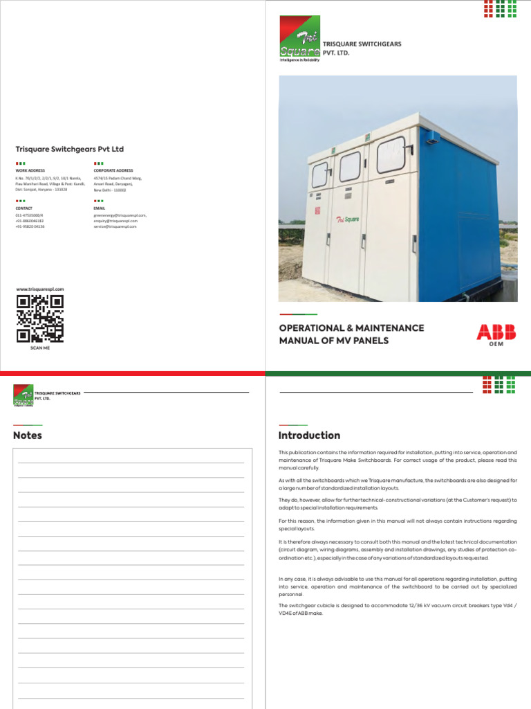 Trisquare MV Panels Operation Manual | PDF | Switch | Electrical Connector