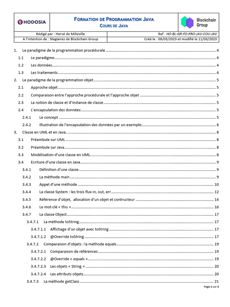 Formation Java 2023 pour Stagiaires | PDF | Classe (informatique ...