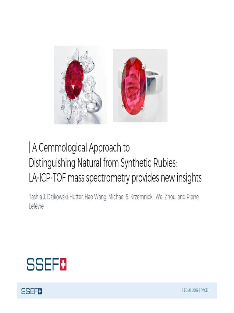 Dzikowski ECMS 2019 Natural Vs Synthetic Rubies Ed | PDF | Iron | Materials