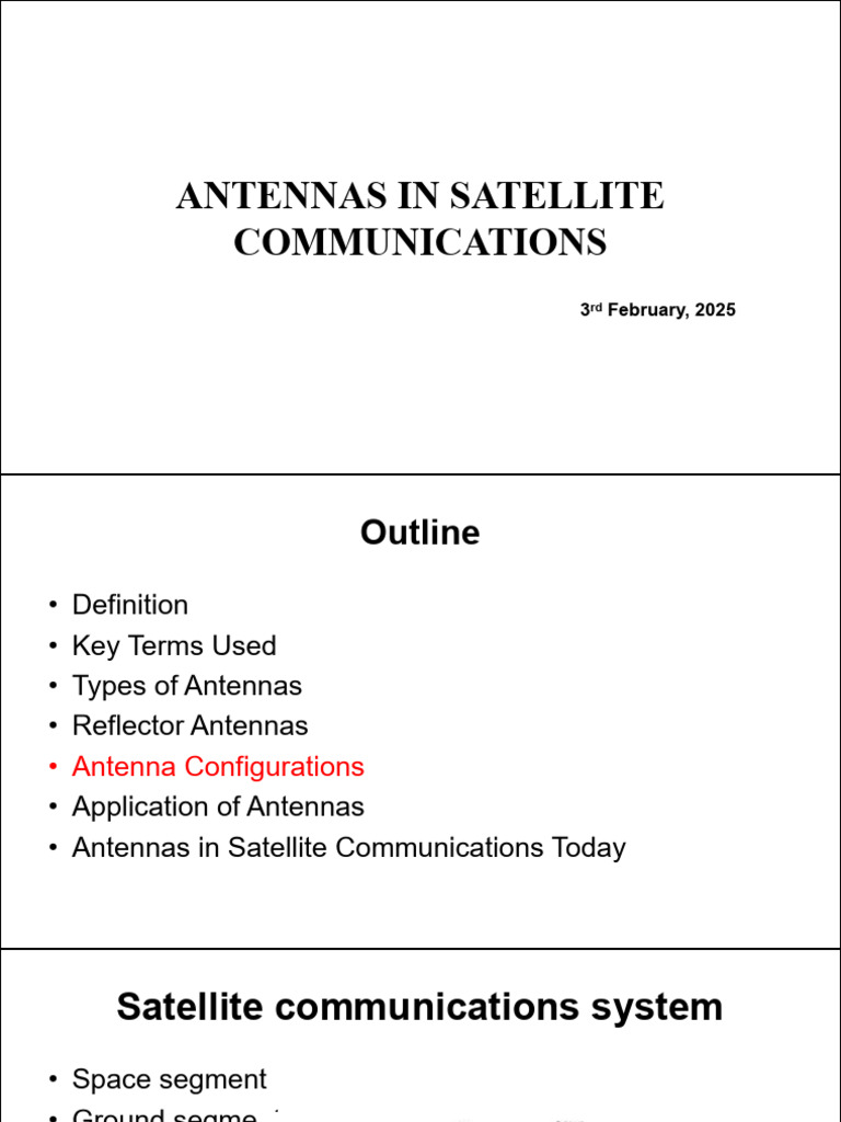 Antennas in Satellite Communications Jan 29 | PDF | Antenna (Radio ...