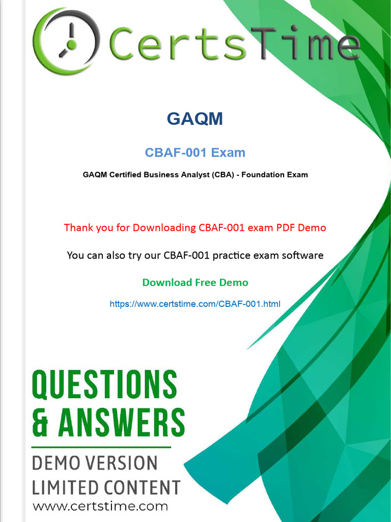 Real GAQM CBAF-001 PDF Questions | PDF | Business