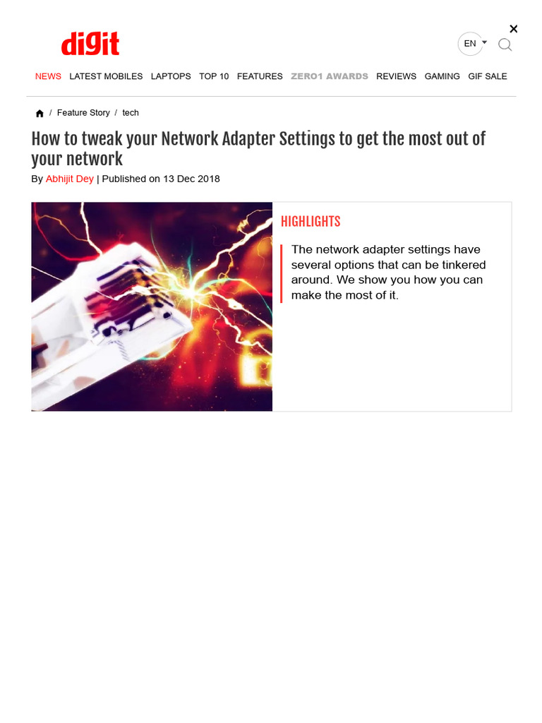 How To Tweak Your Network Adapter Settings To Get The Most Out of Your  Network - Digit | PDF | Domain Name System | Computer Network