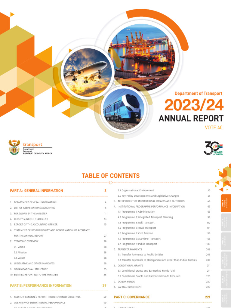 2023/24 Department of Transport Report | PDF | Transport | Rail Transport