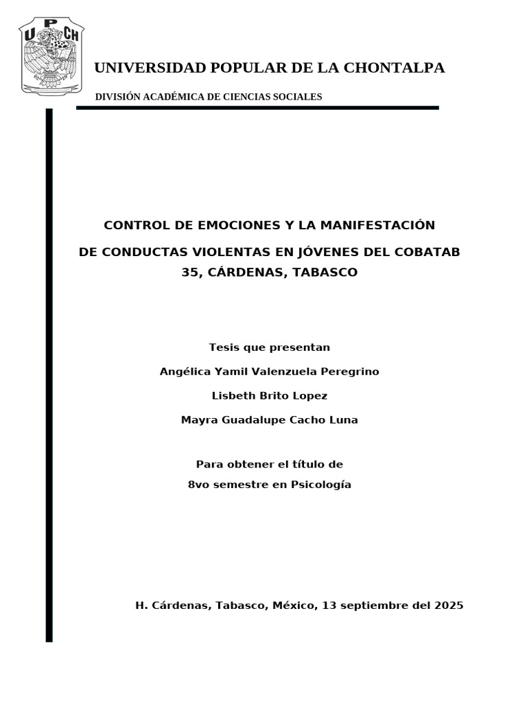 Control emocional y violencia en jóvenes | PDF | Las emociones | Violencia