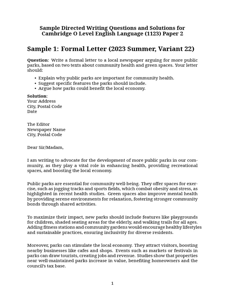Cambridge O Level English Writing Samples | PDF | Pollution | Waste