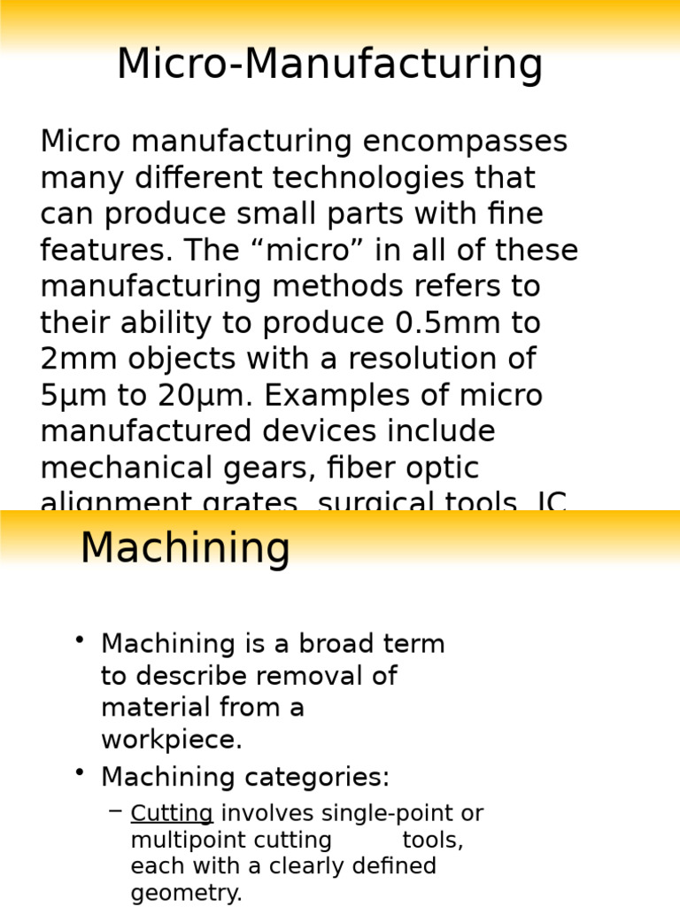 Micro-Manufacturing Techniques Explained | PDF | Machining | Electric Arc