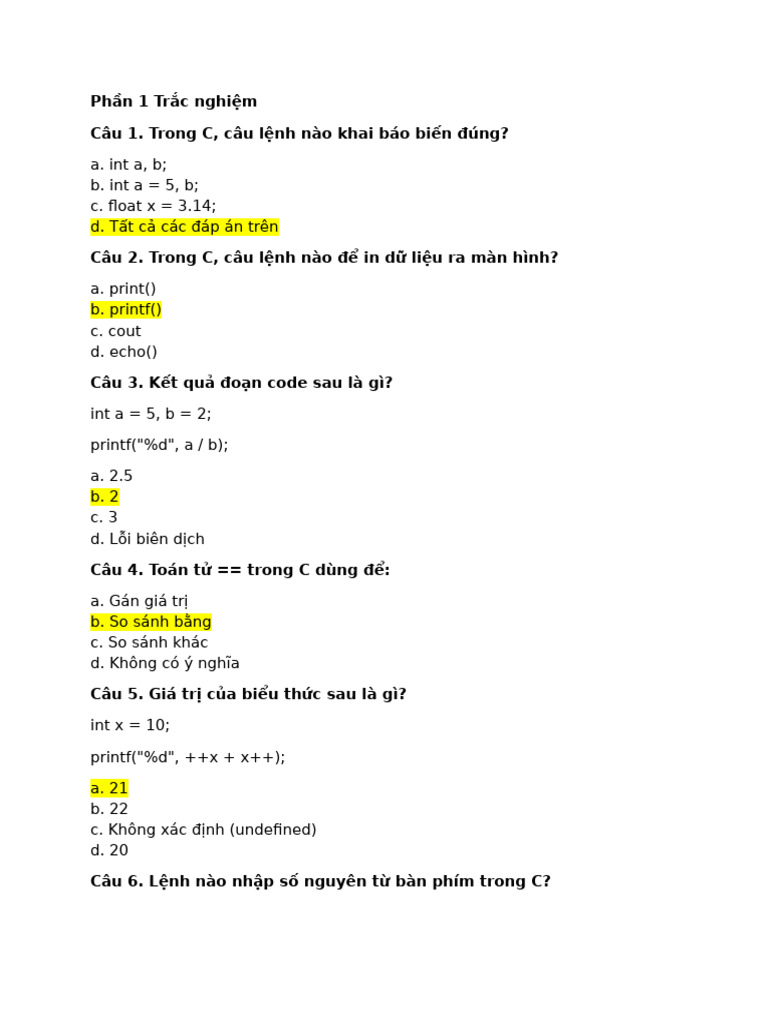 Test Lay Goc C Thanh Tuyền | PDF