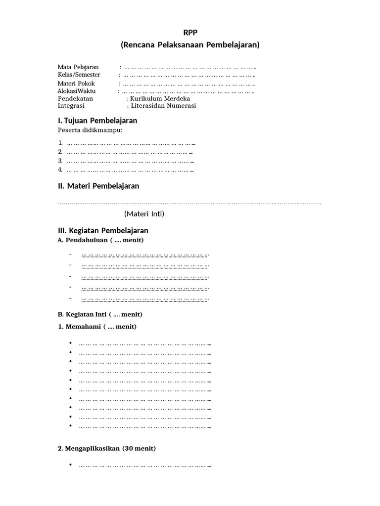 Template RPP SMPN 97 Jakarta | PDF