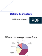 Battery Technology: MSE 6080 - Spring 12