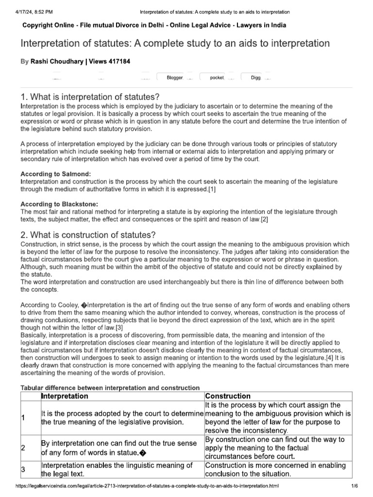 Interpretation Internal and External Aids | PDF