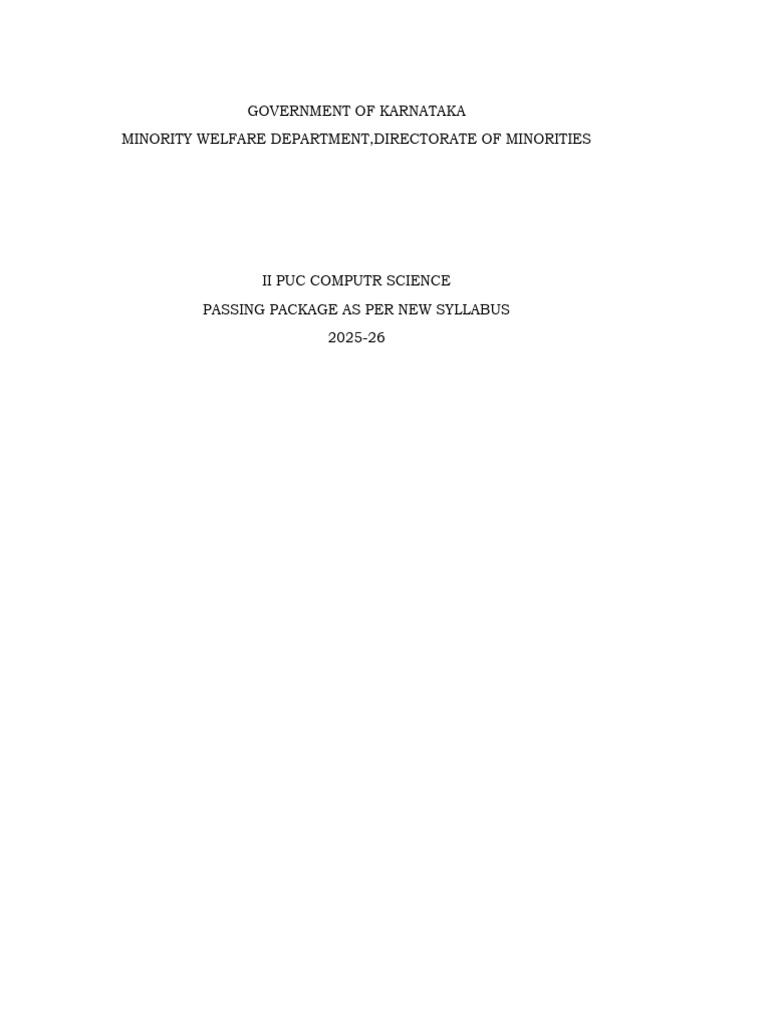 Karnataka II PUC Computer Science Syllabus | PDF | Queue (Abstract Data ...