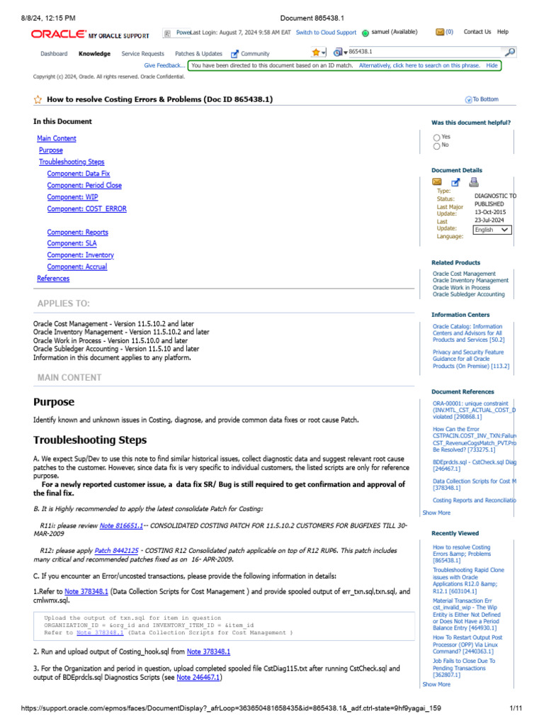 Cost Management Error Troubleshooting Guide | PDF | Computing