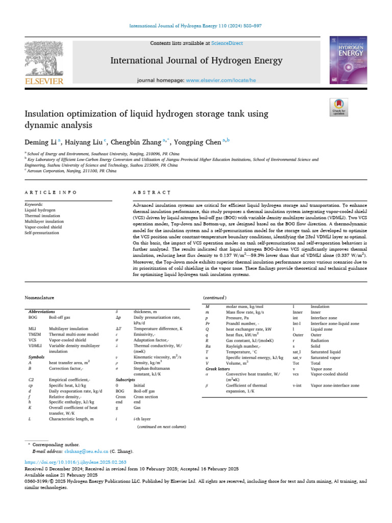 Liquid Hydrogen Tank Insulation Optimization | PDF | Heat Transfer ...