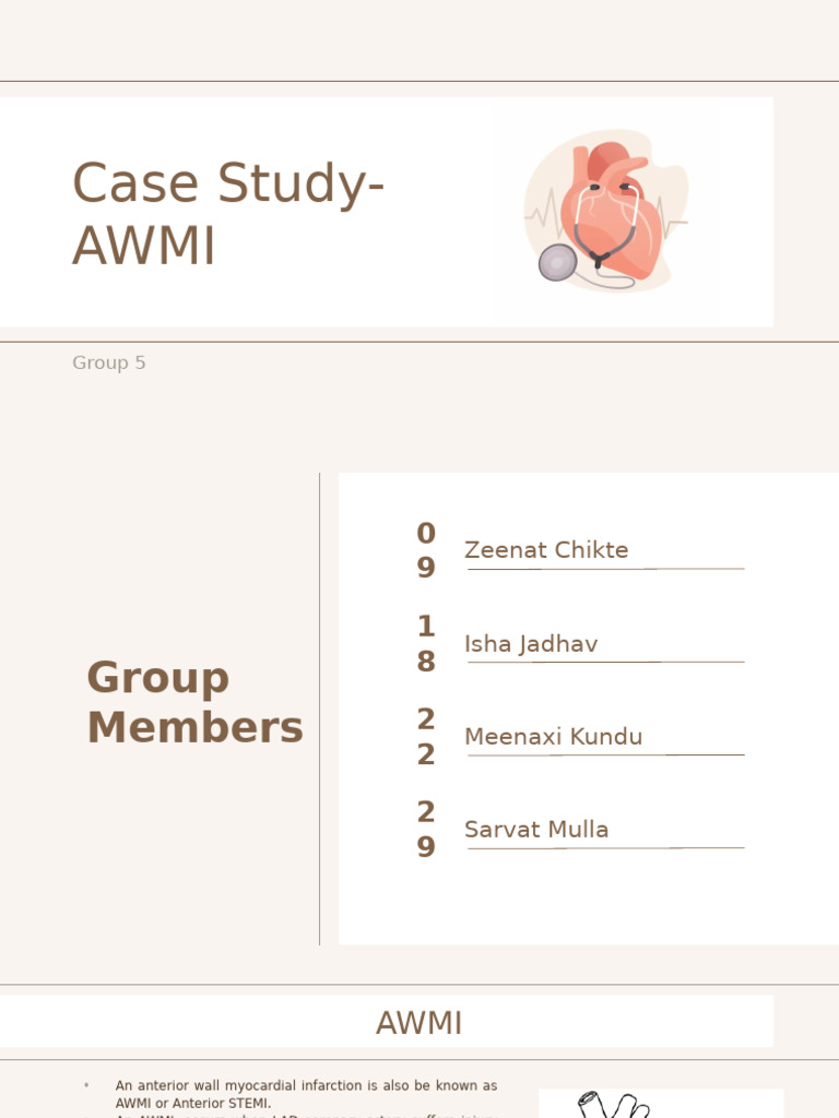 Group 5 - AWMI and EF 20-25 | PDF | Myocardial Infarction | Ventricle ...