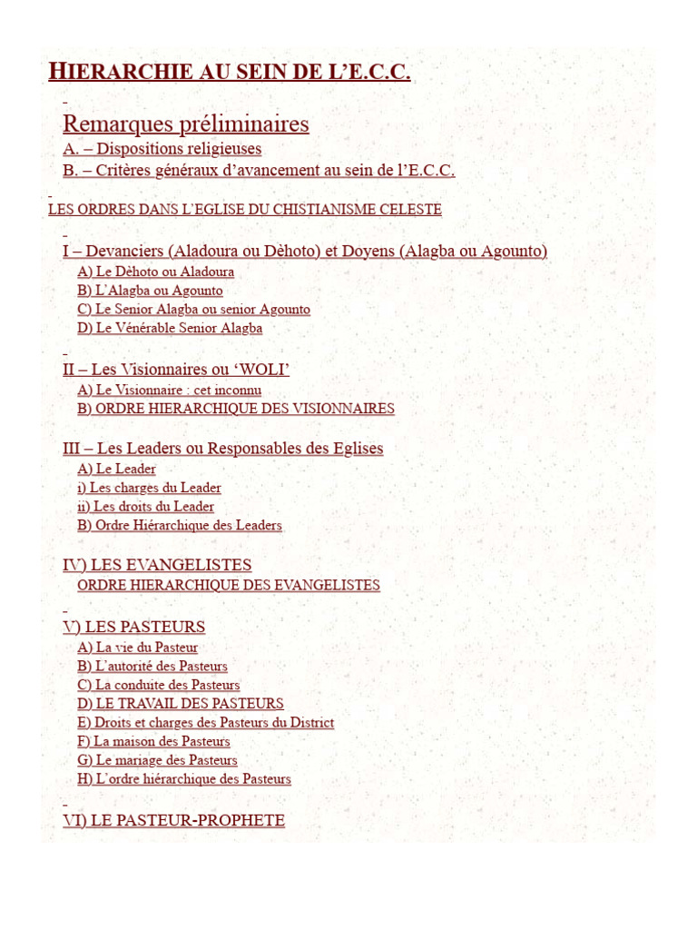 Hiérarchie de l'Église du Christianisme Céleste | PDF | Dieu | Livre de ...