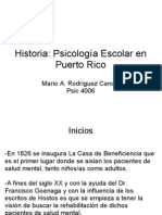 Historia Psicologia Escolar en Puerto Rico