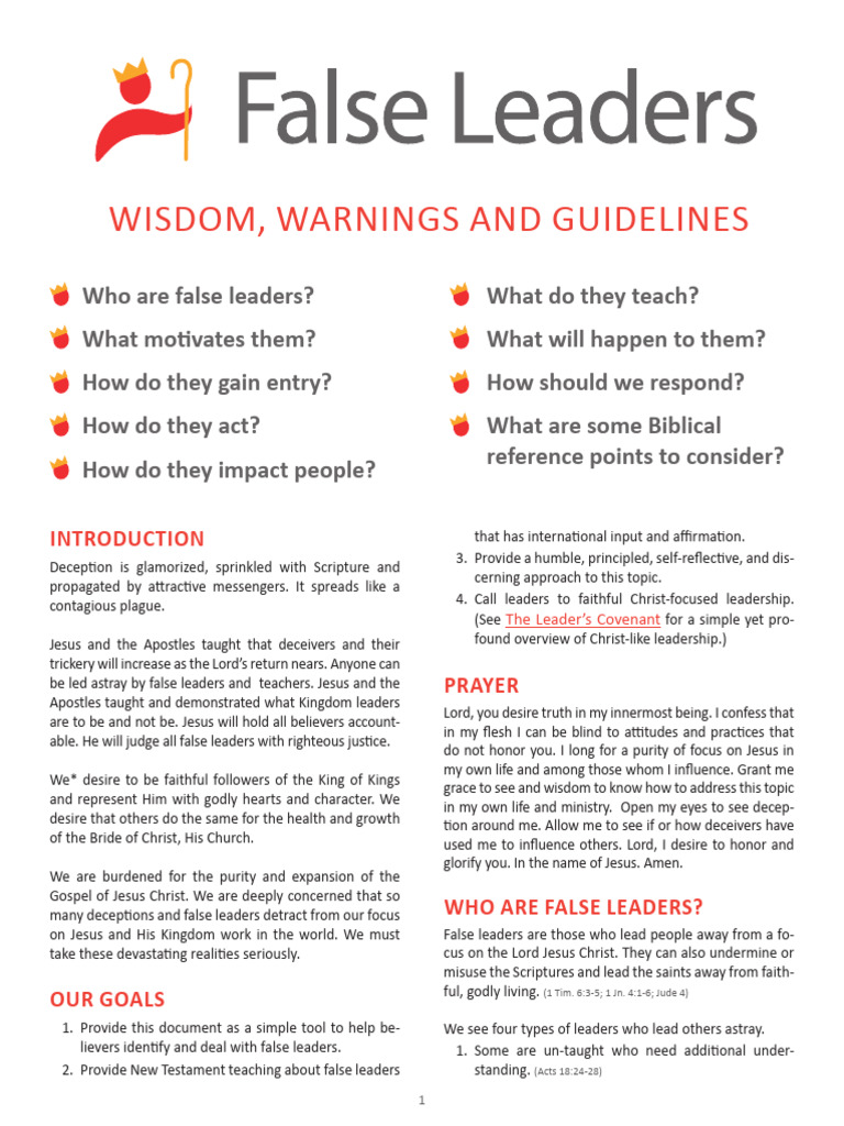 Identifying False Leaders in Faith | PDF | Jesus | Religious Belief And ...