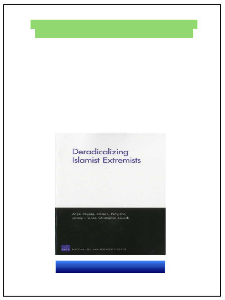 Deradicalizing Islamist Extremists First Edition (Us) Printing Angel ...