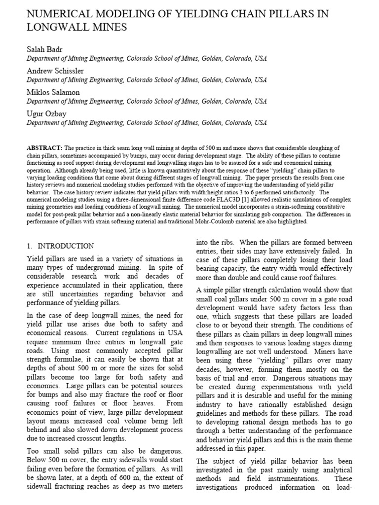 Numerical Model Yielding Chain 20030915 | PDF | Deformation ...