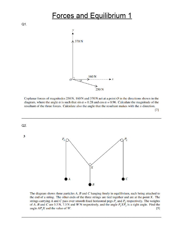 Forces and Equilibrium 1 | PDF