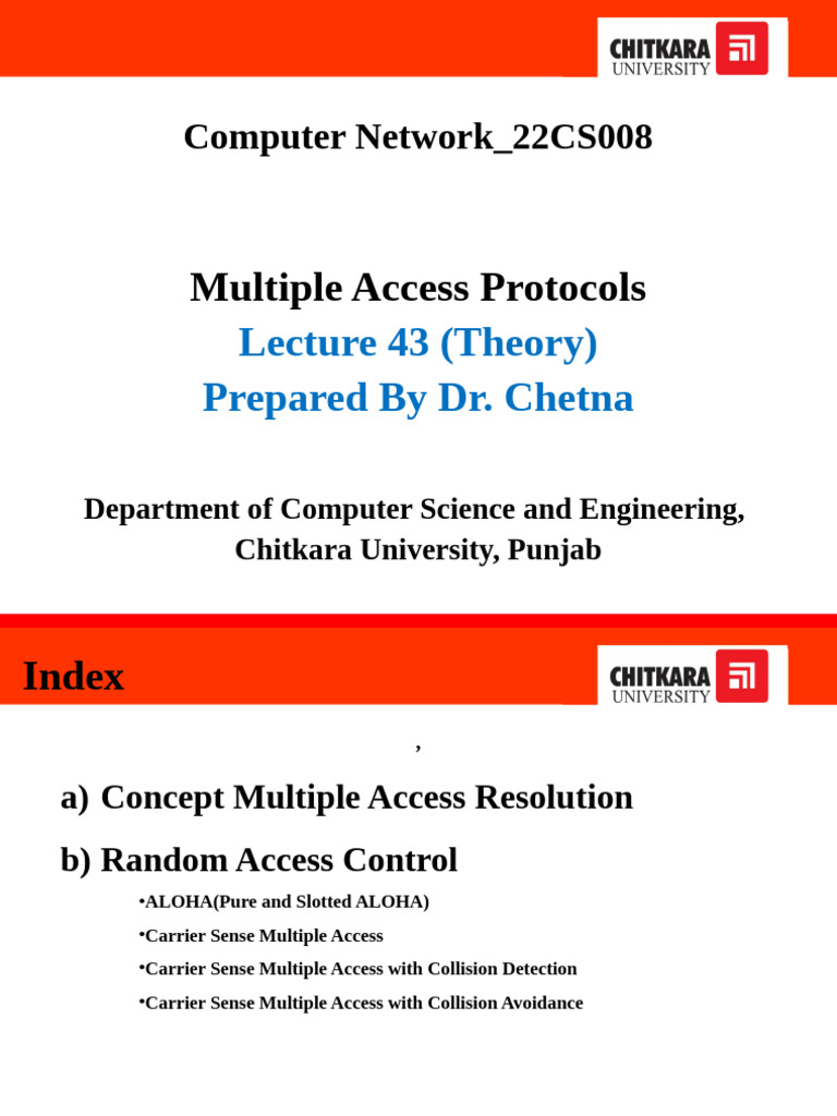Multiple Access Protocols Overview | PDF | Channel Access Method | Data ...
