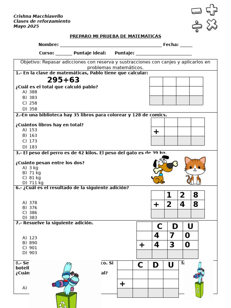 Problemas Matemáticos para Tercer Grado | PDF