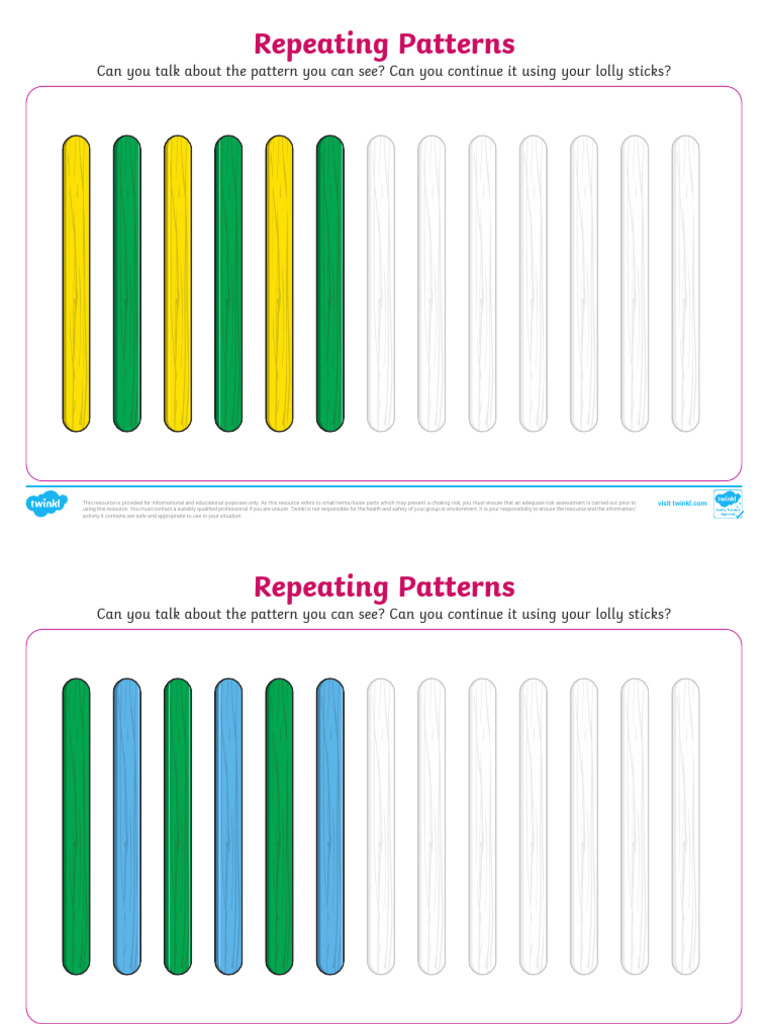 Create Repeating Patterns with Sticks | PDF | Occupational Safety And ...