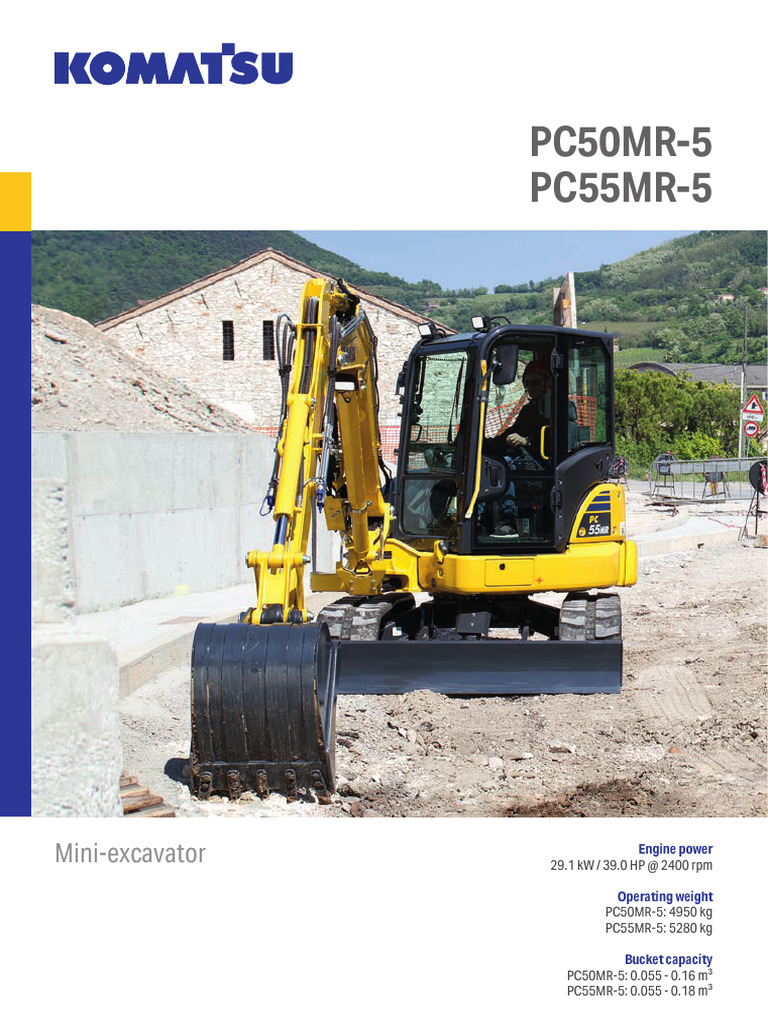 Komatsu PC50/55MR-5 Mini Excavators | PDF | Engines | Diesel Engine