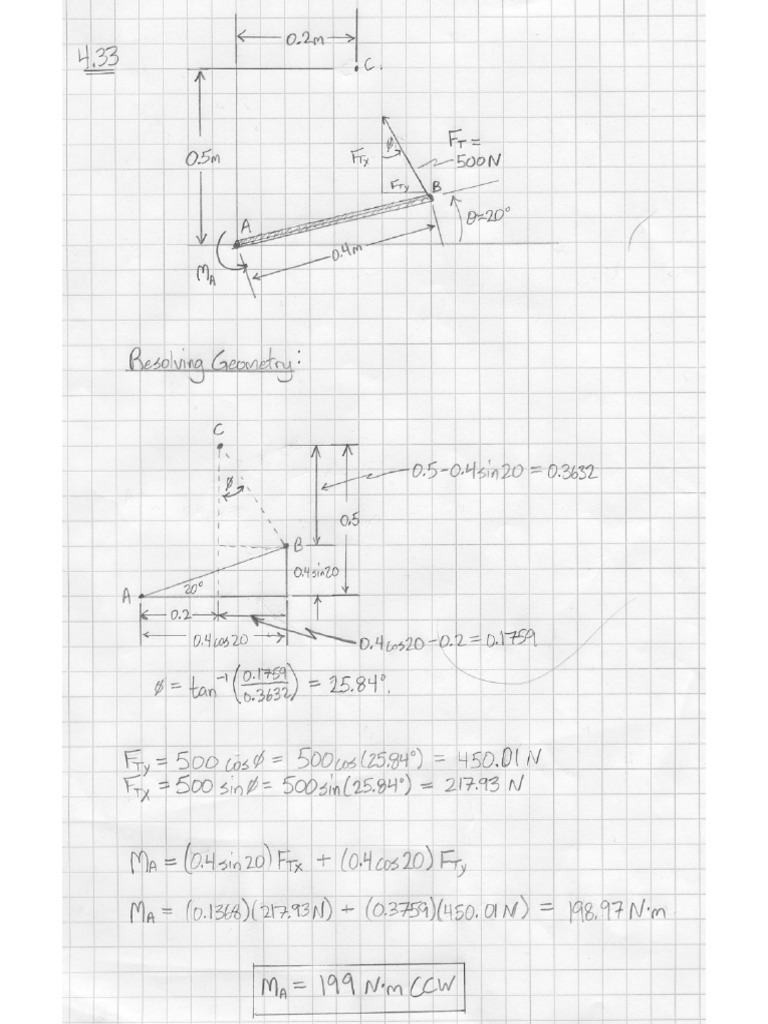 Force and Moment Analysis Problems | PDF | Mass | Physics