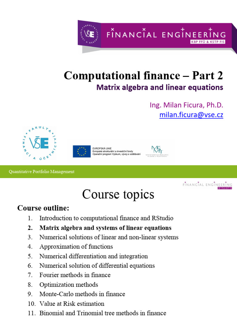 1BP453 Lecture 02 R Matrices | PDF | Matrix (Mathematics) | Covariance