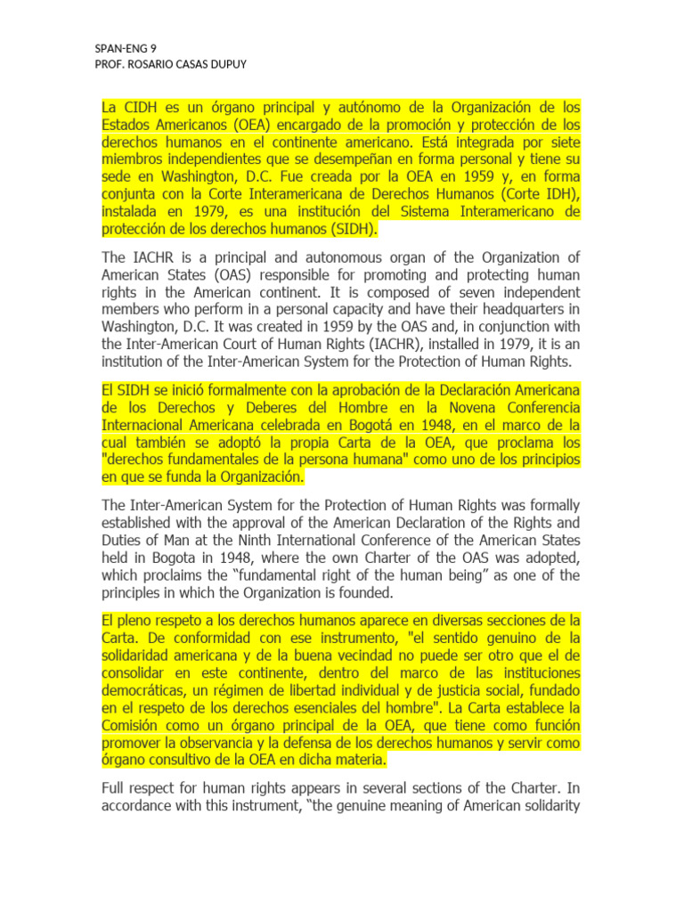 Funciones y Estructura de la CIDH | PDF | Derechos | Ley Pública