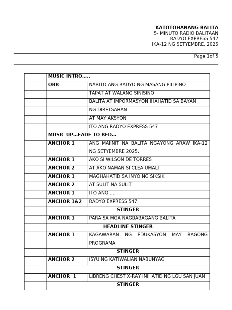 Broadcasting New Script | PDF